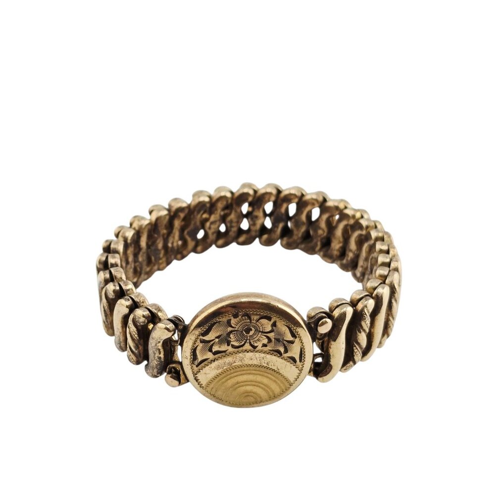 Vintage Unique Carmen Floral Swirled Circle Expansion Sweetheart Bracelet